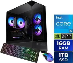 iBUYPOWER Element SE Gaming PC Desktop Computer Intel Core i5 14400F CPU, NVIDIA GeForce RTX 5050 8GB GPU, 16GB DDR4 Non-RGB RAM, 1TB NVMe SSD, Windows 11 Home, Keyboard, Mouse - Black iBUYPOWER Element SE Gaming PC Desktop Computer Intel Core i5 14400F CPU, NVIDIA GeForce RTX 5050 8GB GPU, 16GB DDR4 Non-RGB RAM, 1TB NVMe SSD, Windows 11 Home, Keyboard, Mouse - Black