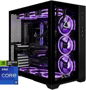 CLX SET Gaming Desktop - Liquid Cooled Intel i9 13900KF 3.0GHz 24-Core Processor, 64GB DDR5-5600 Memory, GeForce RTX 4070 12GB GDDR6X Graphics, 2TB NVMe M.2 SSD, 6TB HDD, WiFi, Windows 11 Home