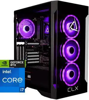 CLX SET Gaming Desktop - Intel Core i7 13700KF 3.4GHz 16-Core Processor, 32GB DDR5 Memory, GeForce RTX 4060 8GB GDDR6 Graphics 1TB NVMe M.2 SSD, 4TB HDD, WiFi, Win 11 Home 64-bit