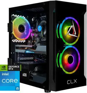 CLX Gaming Desktop - Intel Core i5 14400F 2.5GHz 10-Core Processor, 16GB DDR5 Memory, GeForce RTX 4060 8GB GDDR6 Graphics 1TB NVMe M.2 SSD, WiFi, Win 11 Home 64-bit