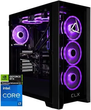 CLX SET Gaming Desktop - Intel Core i7 14700KF 3.4GHz 20-Core Processor, 32GB DDR5 Memory, GeForce RTX 5070 12GB GDDR7 Graphics, 2TB NVMe M.2 SSD, WiFi, Win 11 Home 64-bit