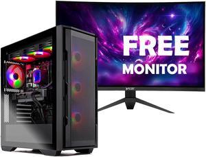Skytech Rampage Gaming PC Desktop, Ryzen 7 7700X 4.5 GHz (5.4GHz Turbo Boost), NVIDIA RTX 5070 12GB GDDR7, 1TB Gen4 SSD, 32GB DDR5 RAM 6000 RGB, 850W GOLD PSU, 360mm ARGB AIO , Wi-Fi, Win 11 Home