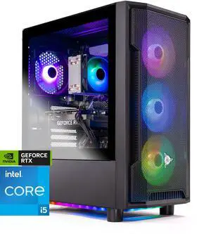 Skytech Shadow Gaming PC Desktop, Intel i5 12400F 2.5 GHz (4.4GHz Turbo), NVIDIA RTX 4060 8GB, 1TB NVMe SSD, 16GB DDR5 RAM 6000, 650W GOLD PSU, Wi-Fi, Win 11