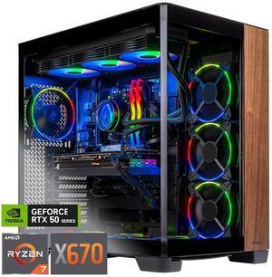 Skytech Prism 4 Gaming PC Desktop, Ryzen 7 9800X3D 4.7 GHz, X670 Motherboard, NVIDIA RTX 5070 Ti 16GB, 2TB Gen4 NVMe SSD, 32GB DDR5 5600 RGB, 850W GOLD ATX 3, 360mm AIO, Wi-Fi, Win 11, Antec C8 Curved