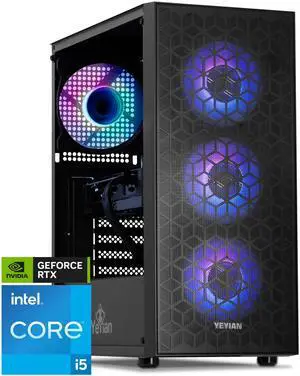 Yeyian Yumi Gaming PC Desktop INTEL Core i5 12400F, Nvidia RTX 4060, 1TB NVMe SSD, 16GB DDR4 3200, 650W Gold PSU, AC Wi-Fi, Window 11 64bit-YPI-YU24F0B-4601N