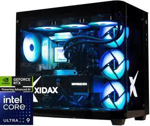 Xidax X6 ONAMI BLACK Gaming PC Intel Core Ultra 9 285K (up to 5.7 GHz)- NVIDIA GeForce RTX 5090 32G- 64GB DDR5 6000MHz RGB - 2TB M.2 NVMe -  Genuine Windows 11 Home - WIFI -  Assembled & Serviced