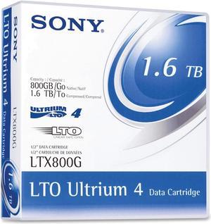 SONY LTX800G 1/2" LTO Ultrium 4 Cartridge, 2600ft, 800GB Native/1.6TB Compressed Capacity