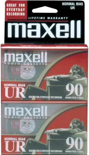 maxell 108527-FLATPAK UR Type I Audio Cassette 2 Packs