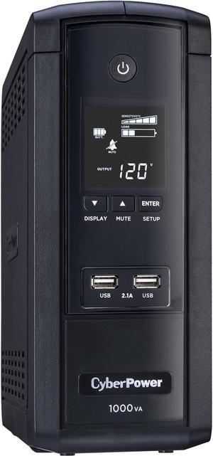 CyberPower BRG1000AVRLCD 1000 VA / 600 Watts, 10 Outlets, AVR, Intelligent LCD Mini-Tower UPS System