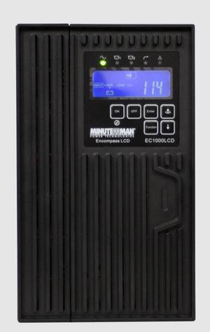 Minuteman EC1000LCD-NC Ecompass Series: true sine wave, Online UPS, tower, 1000VA/900W, 120V, power factor 0.9, (6) 5-15R fully protected outlets, with installed SNMP-NV6 card, extended runtime