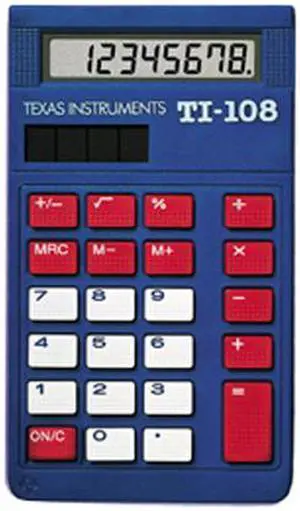 Texas Instruments TI-108 (108/BK/D) School Calculator