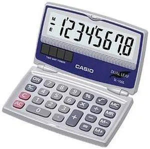 Casio Big Display Solar Calculator with Folding Hard Case