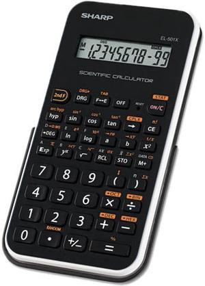 Sharp EL501X Scientific Calculator
131 Functions - 1 Line(s) - 10 Character(s) - LCD - Battery Powered - 3.3" x 6" x 0.5" - Black, White