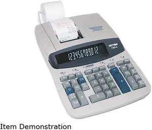 Victor 1560-6 Two-Color Ribbon Printing Calculator, 12-Digit Fluorescent, Black/Red