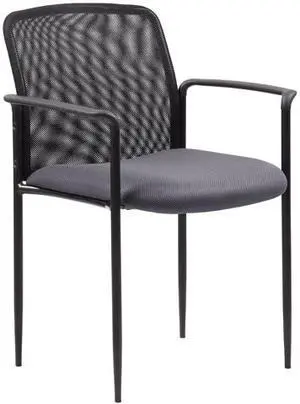 Boss Office Supplies B6909-GY Stackable Mesh Guest Chair - Gray