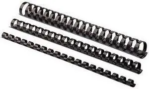 52328 Fellowes Plastic Combs - Oval Back, 1", 200 Sheets, Black