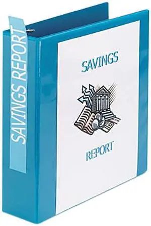 Avery 05501 Nonstick Heavy-Duty Round Ring View Binder, 2" Capacity, Light Blue