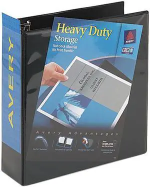 Avery 05600 Nonstick Heavy-Duty Round Ring View Binder, 3" Capacity, Black Avery 05600 Nonstick Heavy-Duty Round Ring View Binder, 3" Capacity, Black