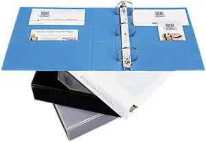 Avery 05601 Nonstick Heavy-Duty Round Ring View Binder, 3" Capacity, Light Blue
