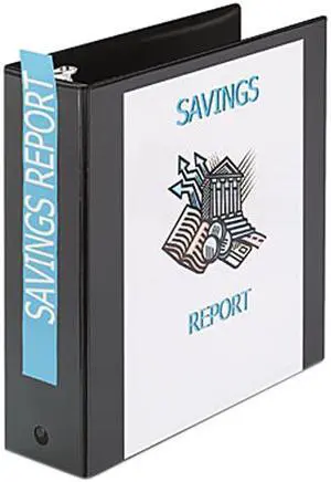 Avery 05740 Economy Vinyl Round Ring View Binder, 3" Capacity, Black