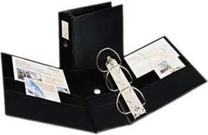 Avery 08901 Durable Slant Ring Locking Reference Binder With Label Holder, 5" Cap, Black