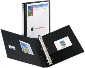 Avery 09300 Durable Slant Easy Insert Ring View Binder, 1" Capacity, Black