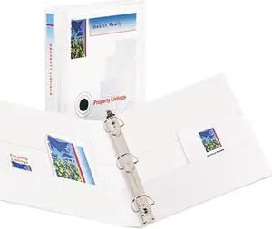 Avery 09301 Durable Slant Easy Insert Ring View Binder, 1" Capacity, White