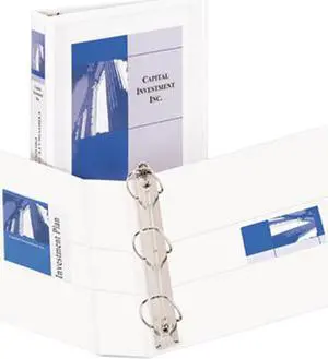 Avery 09401 Durable Slant Easy Insert Ring View Binders, 1-1/2" Capacity, White