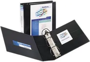 Avery 09700 Durable Slant Easy Insert Ring View Binder, 3" Capacity, Black