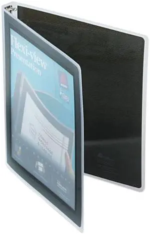 Avery 15767 Flexi-View Round-Ring Presentation View Binder, 1/2" Capacity, Black