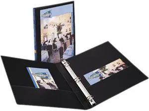 Avery 17001 Durable Vinyl EZ-Turn Ring View Binder, 11 x 8-1/2, 1/2" Capacity, Black