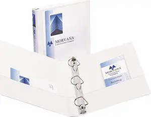 Avery 17022 Durable Vinyl Slant D Ring View Binder, 11 x 8-1/2, 1-1/2" Capacity, White