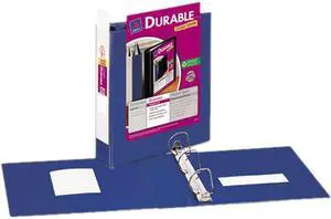Avery 17034 Durable Vinyl EZ-Turn Ring View Binder, 11 x 8-1/2, 2" Capacity, Blue