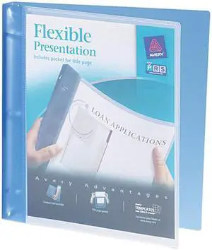 Avery 17670 Flexible Round Ring Presentation Binder, 1/2" Capacity, Blue