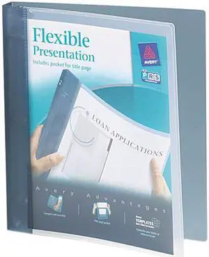Avery 17676 Flexible Round Ring Presentation Binder, 1" Capacity, Gray