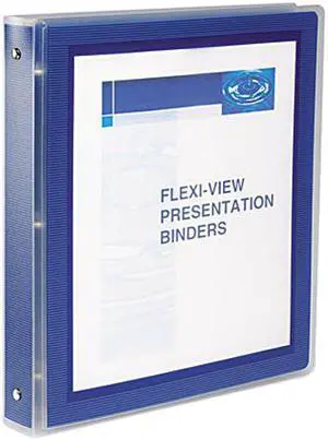 Avery 17685 Flexi-View Round-Ring Presentation View Binder, 1" Capacity, Navy