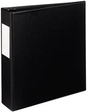 Avery 27554 Durable EZ-Turn Ring Reference Binder W/ Label Hldr, 8-1/2 x 5-1/2, 2" Cap, BLK