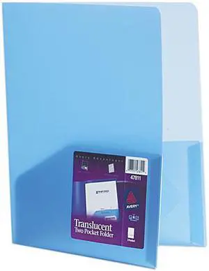 Avery 47811 Polypropylene Pocket Portfolio, Translucent Blue