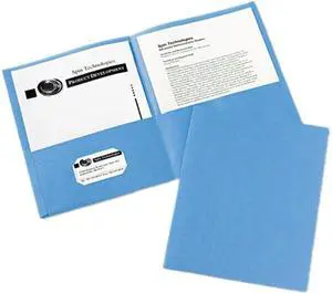Avery Two-Pocket Folders, 25 Folders, Light Blue (47986)