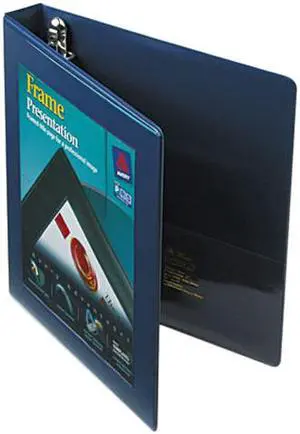 Avery 68055 Framed View Binder With One Touch Locking EZD Rings, 1" Capacity, Navy Blue