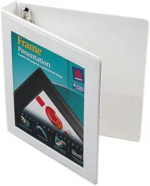 Avery 68056 Framed View Binder With One Touch Locking EZD Rings, 1" Capacity, White