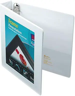 Avery 68060 Framed View Binder With One Touch Locking EZD Rings, 1-1/2" Capacity, White