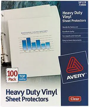 Avery 73900 Heavy-Duty Vinyl Sheet Protectors, 100 Protectors (73900)