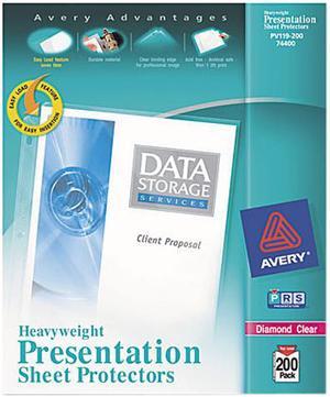 Avery 74400 Top-Load Poly Sheet Protectors, Heavy, Letter, Diamond Clear, 200/Box, 1 Box