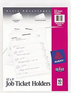 Avery Job Ticket Holders, 9" x 12", 10 Holders (75009)