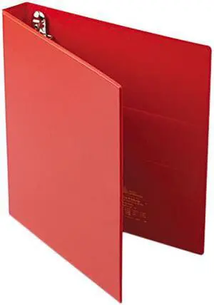 Avery 79589 Heavy-Duty Vinyl EZD Ring Reference Binder, 1" Capacity, Red