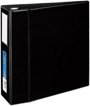 Avery 79994 Heavy-Duty Vinyl EZD Ring Reference Binder, Label Holder, 4" Capacity, Black