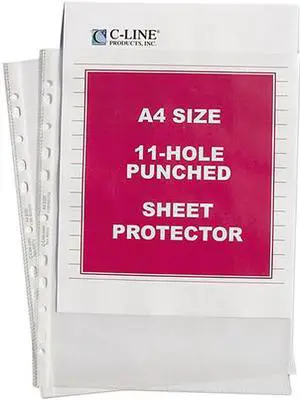 C-line 08037 Size A4 Sheet Protectors, Standard Gauge, 8-1/4 x 11-3/4, 50/Box