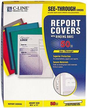 C-line 32457 Report Cover w/Binding Bar, Letter, 1/8" Capacity, 50/Box