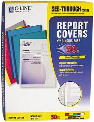 C-line 32550 Report Cover, Binding Bar, Letter, 1/8" Capacity, 50/Box